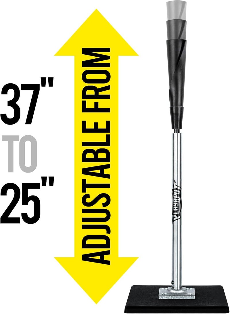 PLAYAPUT Portable Batting Tee for Baseball/Softball, Height Adjustment from 25-37 inch,Easy Transport Premium Baseball Tee with Rubber Top,Heave Duty Base Hitting Tee for Kids/Youths/Adults - Image 1